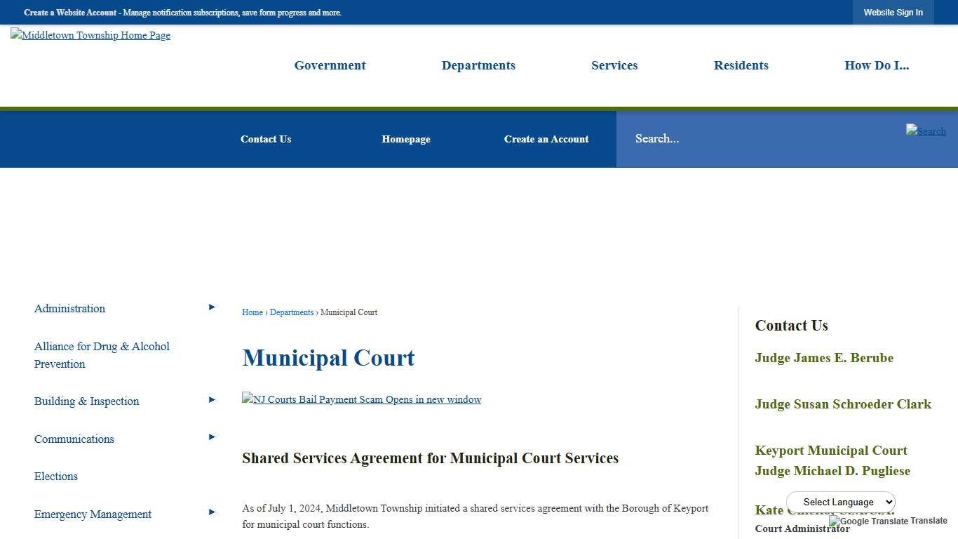 Municipal Court | Middletown, NJ