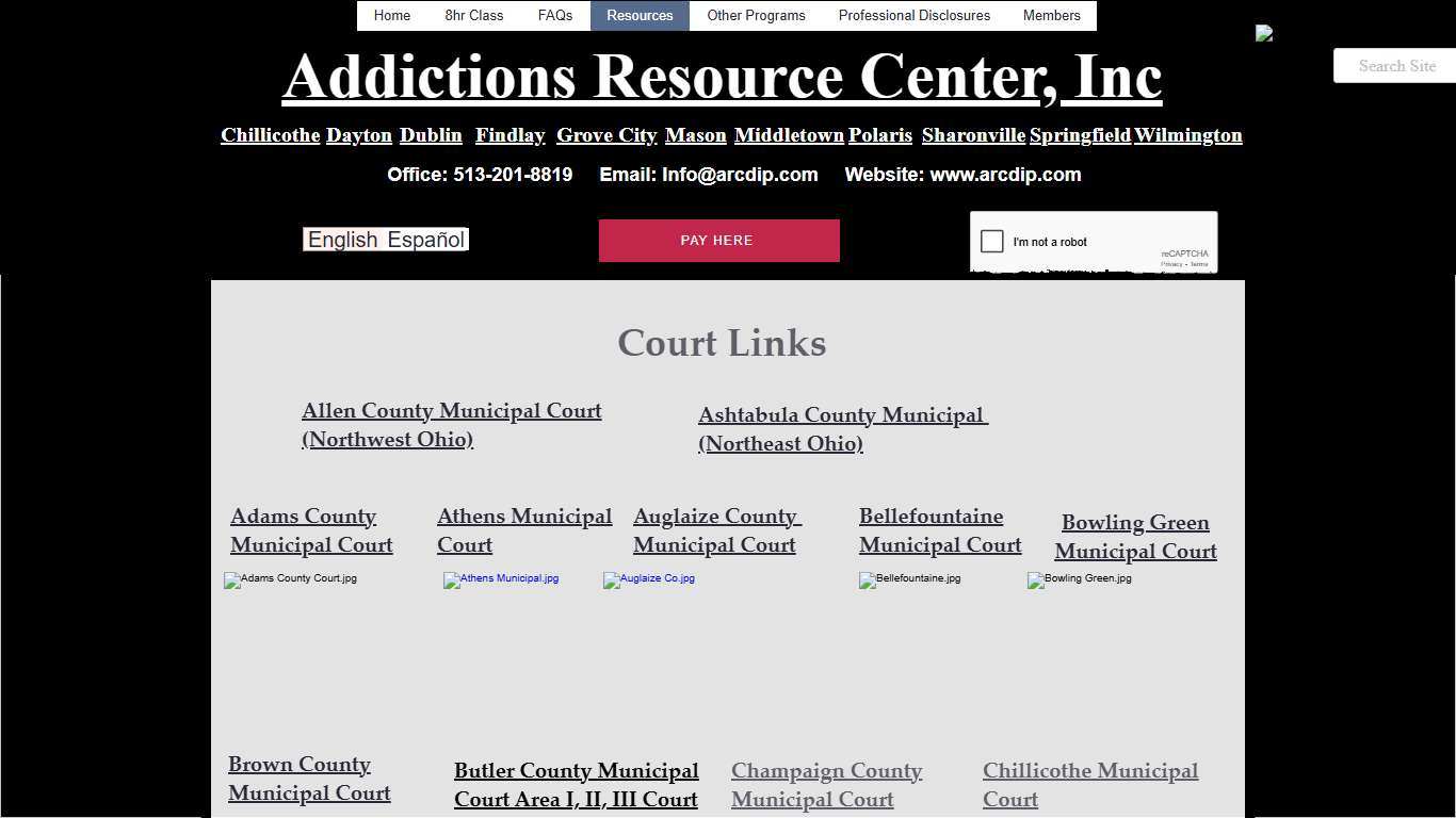 Ohio Court Links | ARC Client Arrest Info