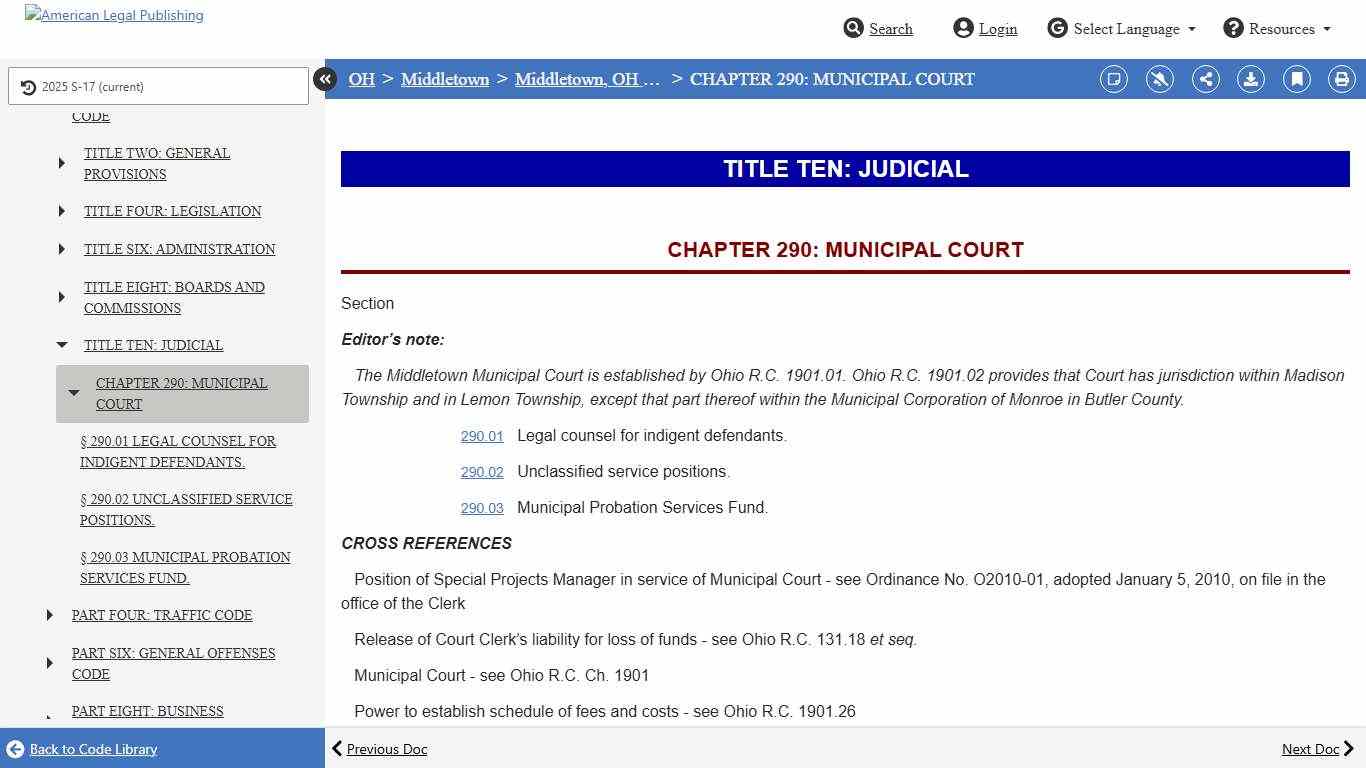 CHAPTER 290: MUNICIPAL COURT
